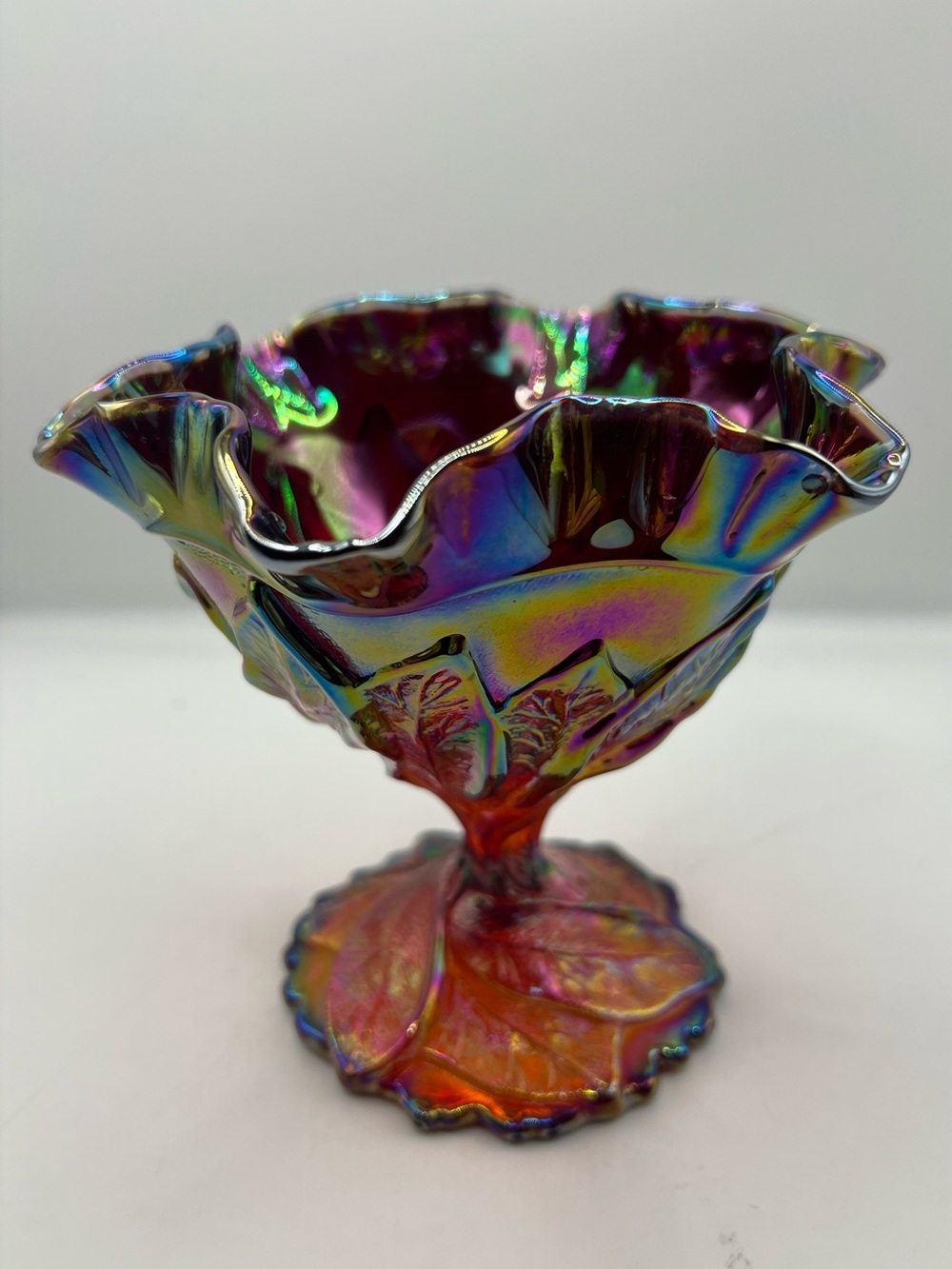 Imperial Glass Sunset Ruby Compote